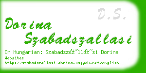 dorina szabadszallasi business card